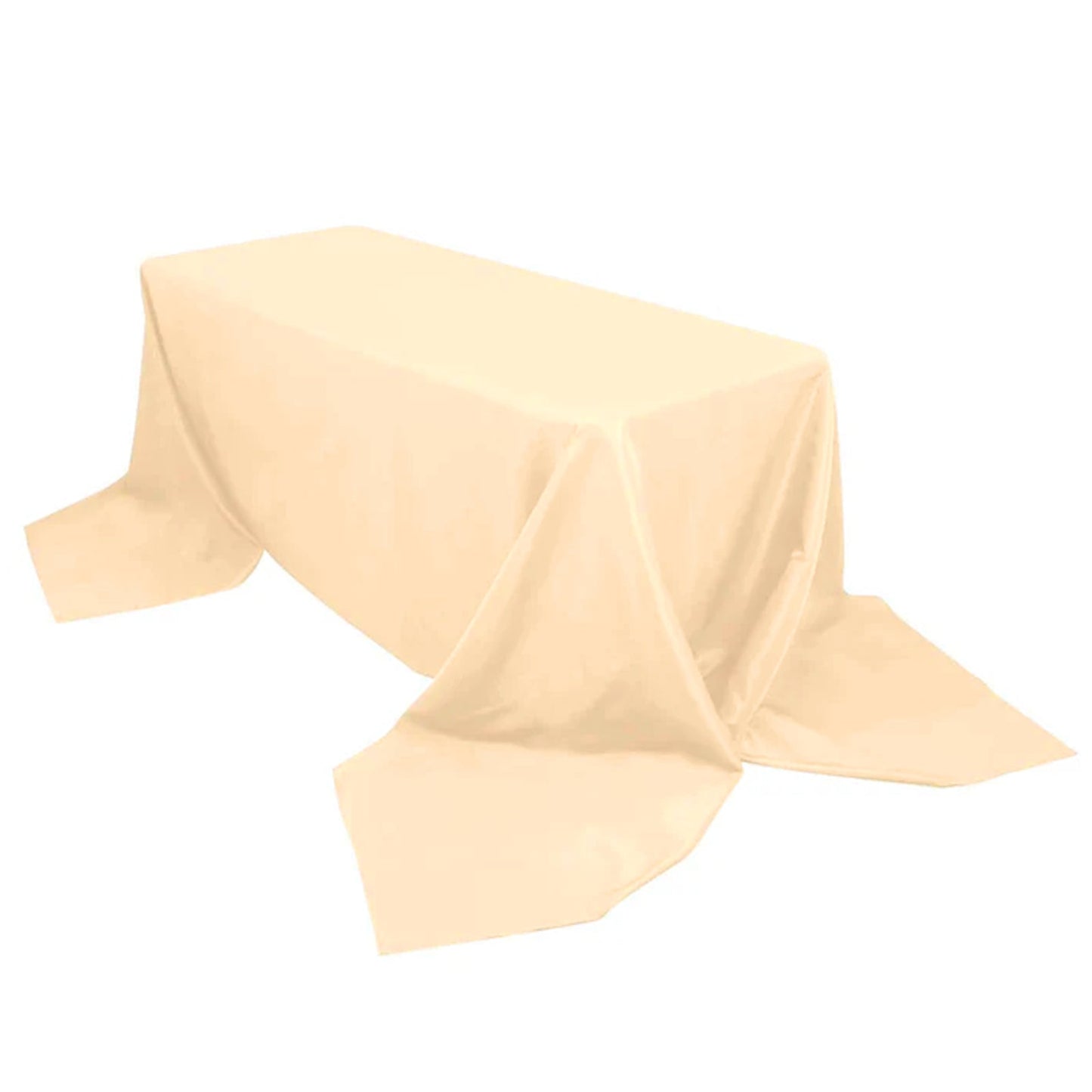 Premium Polyester 90"x156" Rectangle Tablecloth Beige - Seamless 220GSM Stain-Resistant Table Cover