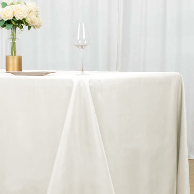 Polyester 90"x156" Rectangle Tablecloth Ivory - Seamless Wrinkle-Resistant Table Cover