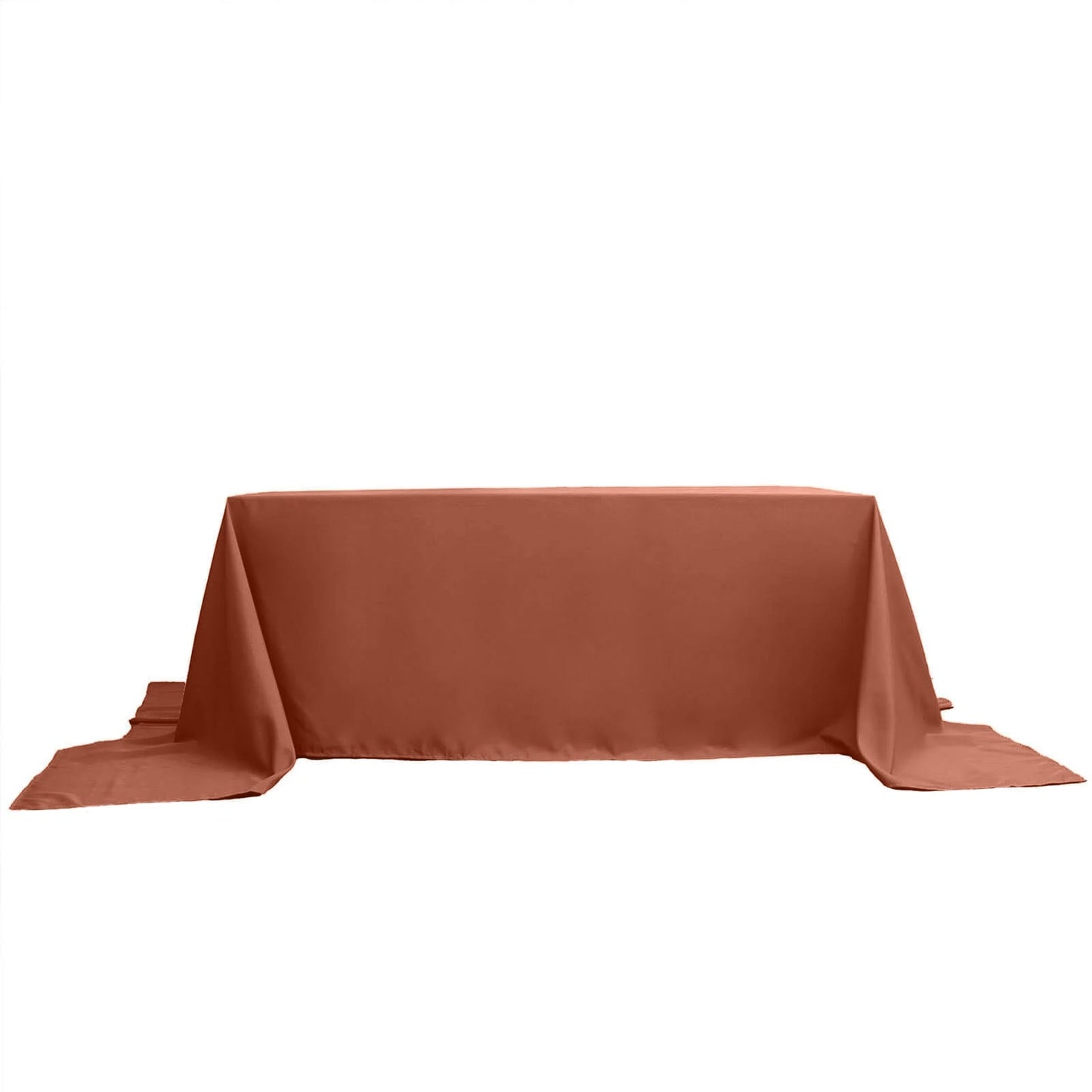 Polyester 90"x156" Rectangle Tablecloth Terracotta (Rust)- Seamless Wrinkle-Resistant Table Cover