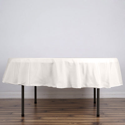 Polyester 90" Round Tablecloth Ivory - Stain & Wrinkle-Resistant Table Cover