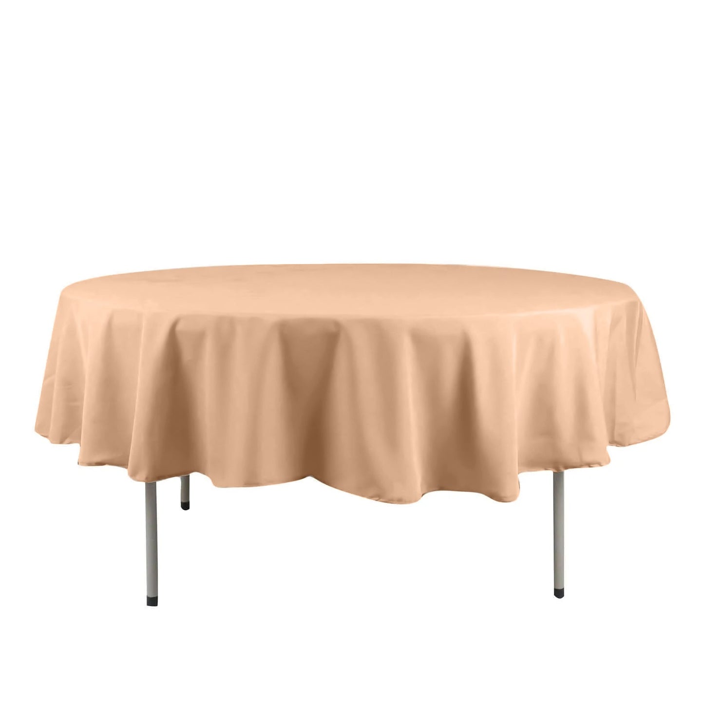 Polyester 90" Round Tablecloth Nude - Stain & Wrinkle-Resistant Table Cover