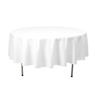 Premium Polyester 90" Round Tablecloth White - Stain and Wrinkle-Resistant 220GSM Table Cover for Weddings & Event Decor