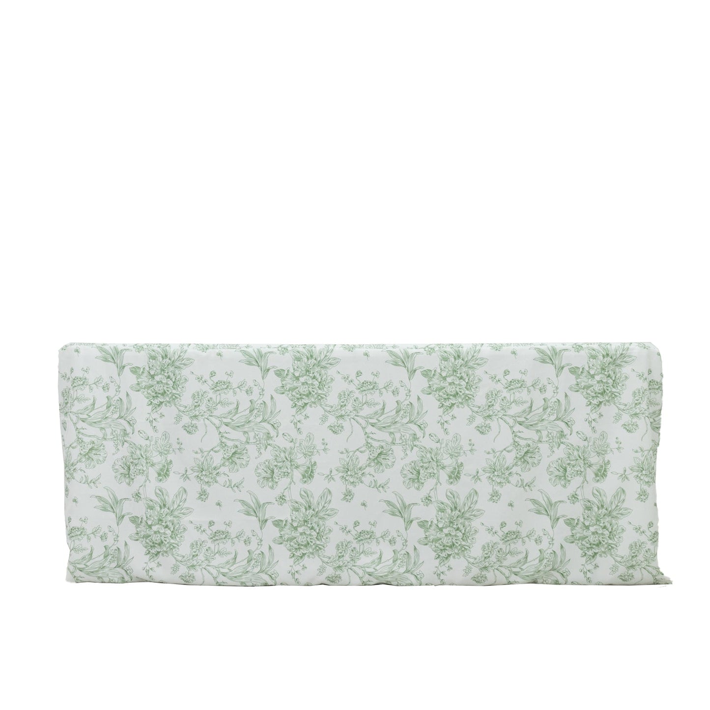 French Toile Fitted Tablecloth 6ft â€“ Dusty Sage Green & White Rectangular Polyester Wrinkle-Resistant Table Cover