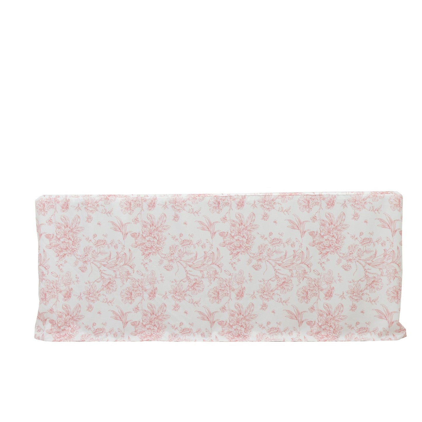 French Toile Fitted Tablecloth 6ft â€“ Pink & White Rectangular Polyester Wrinkle-Resistant Table Cover