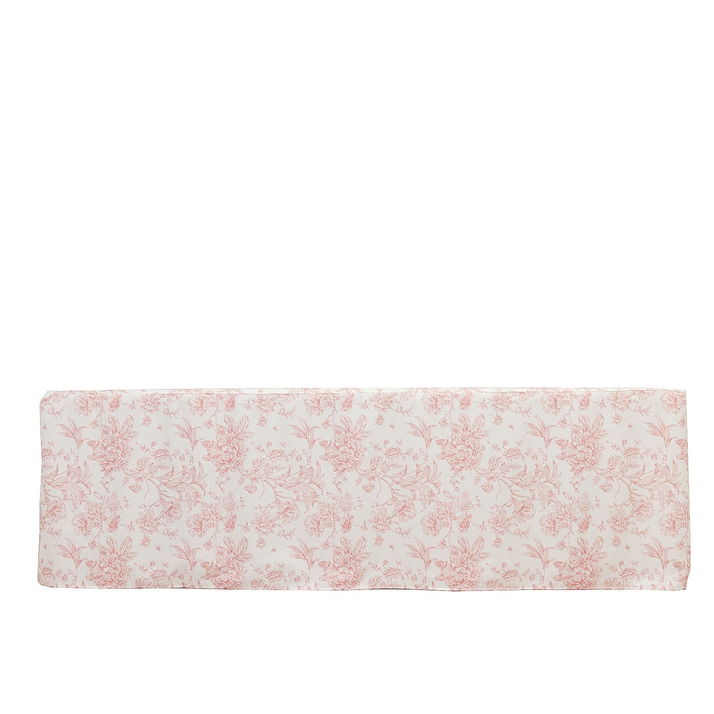 French Toile Fitted Tablecloth 8ft â€“ Pink & White Rectangular Polyester Wrinkle-Resistant Table Cover