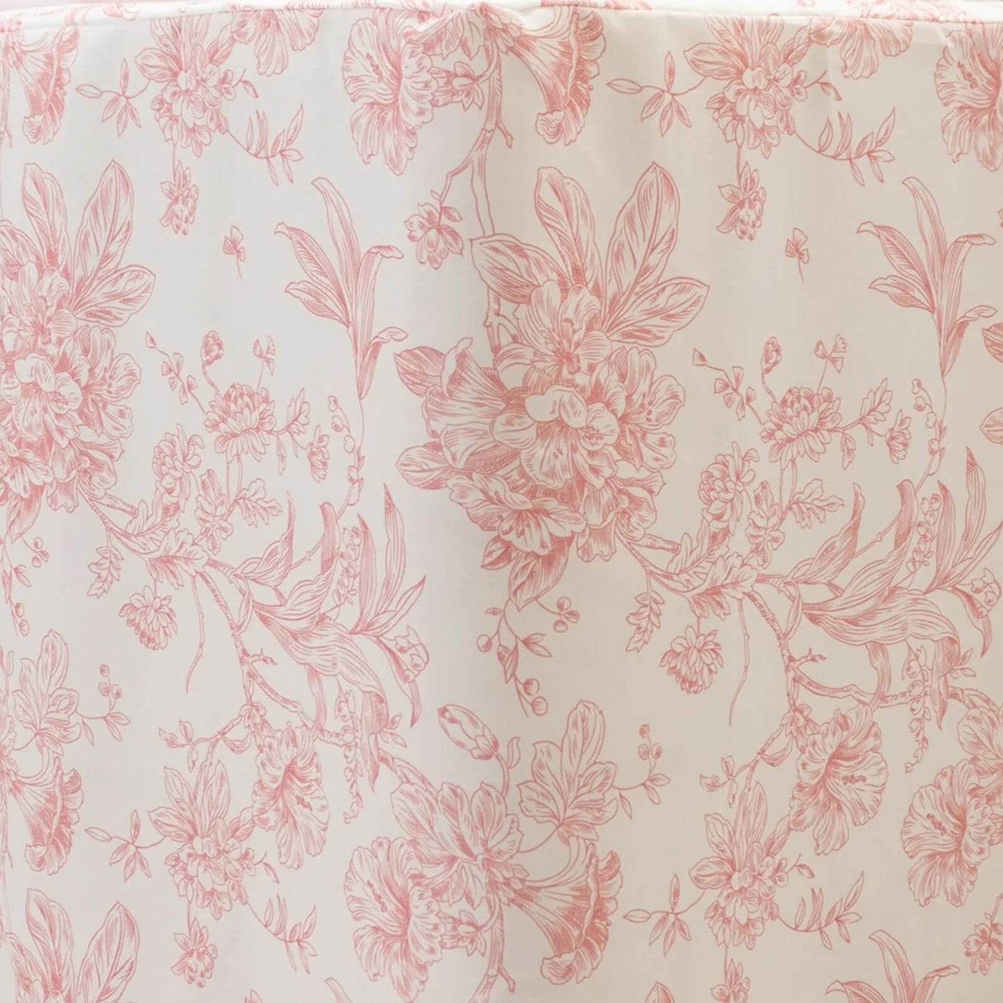 French Toile Fitted Tablecloth 8ft â€“ Pink & White Rectangular Polyester Wrinkle-Resistant Table Cover