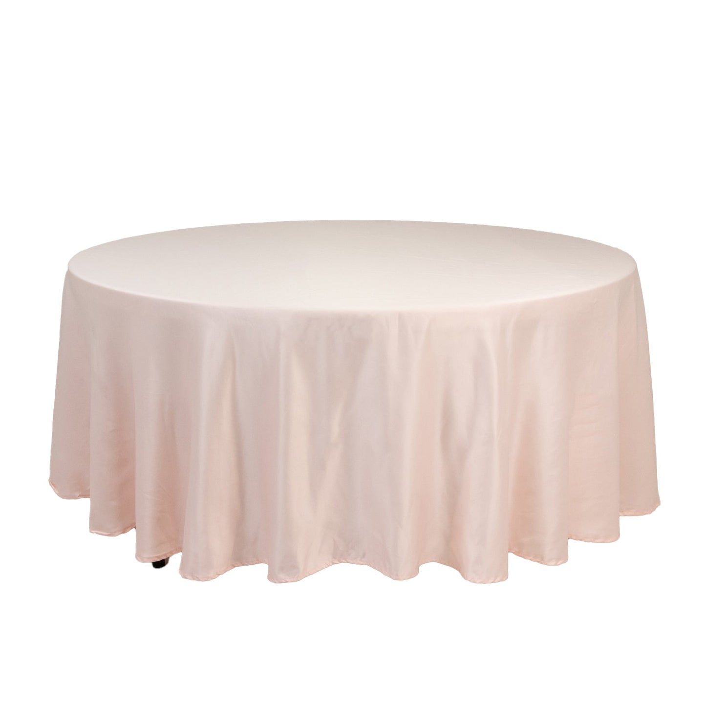 Lamour Satin 108" Round Tablecloth Blush - Durable & Silk-Like Table Cover