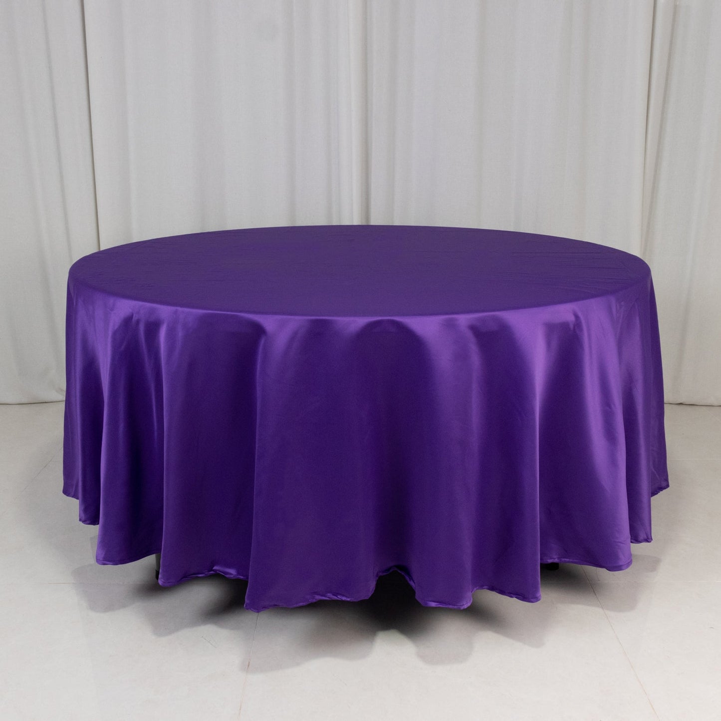 Lamour Satin 108" Round Tablecloth Purple - Durable & Silk-Like Table Cover