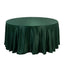 Lamour Satin 120" Round Tablecloth Hunter Emerald Green - Seamless Table Cover with Soft Tempered Sheen