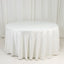 Lamour Satin 120" Round Tablecloth Ivory - Seamless Table Cover with Soft Tempered Sheen