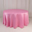Lamour Satin 120" Round Tablecloth Pink - Seamless Table Cover with Soft Tempered Sheen