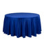 Lamour Satin 120" Round Tablecloth Royal Blue - Seamless Table Cover with Soft Tempered Sheen