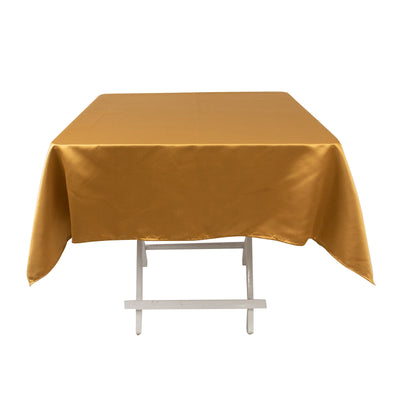 Lamour Satin 54"x54" Square Tablecloth Gold - Durable & Silk-Like Table Cover