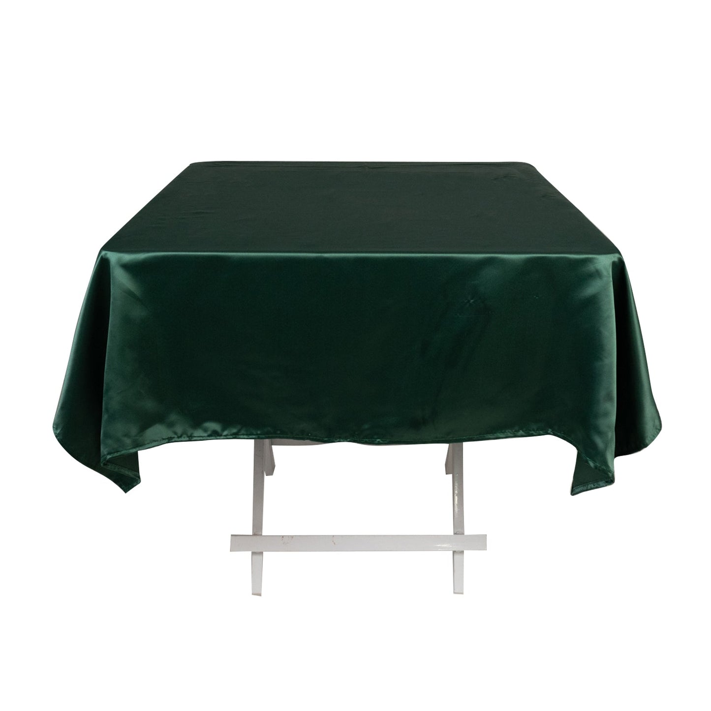Lamour Satin 54"x54" Square Tablecloth Hunter Emerald Green - Durable & Silk-Like Table Cover