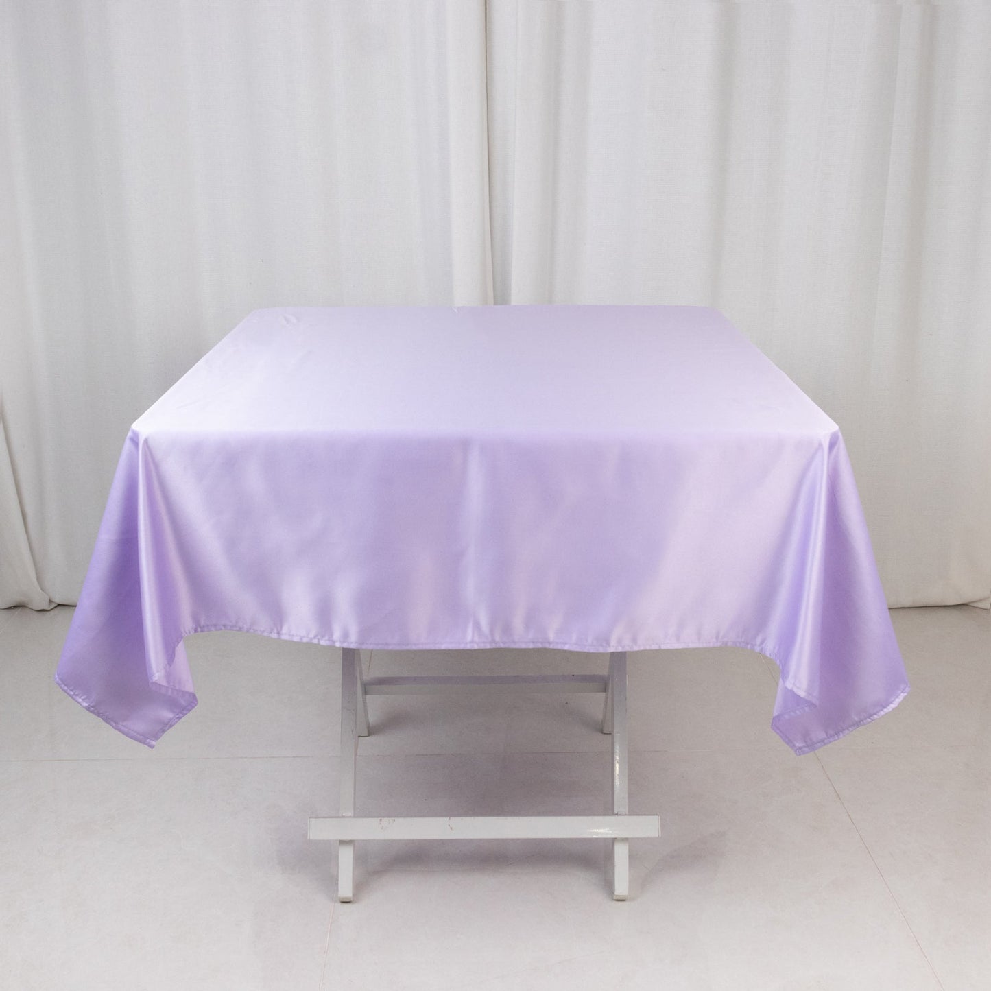 Lamour Satin 54"x54" Square Tablecloth Lavender Lilac - Durable & Silk-Like Table Cover