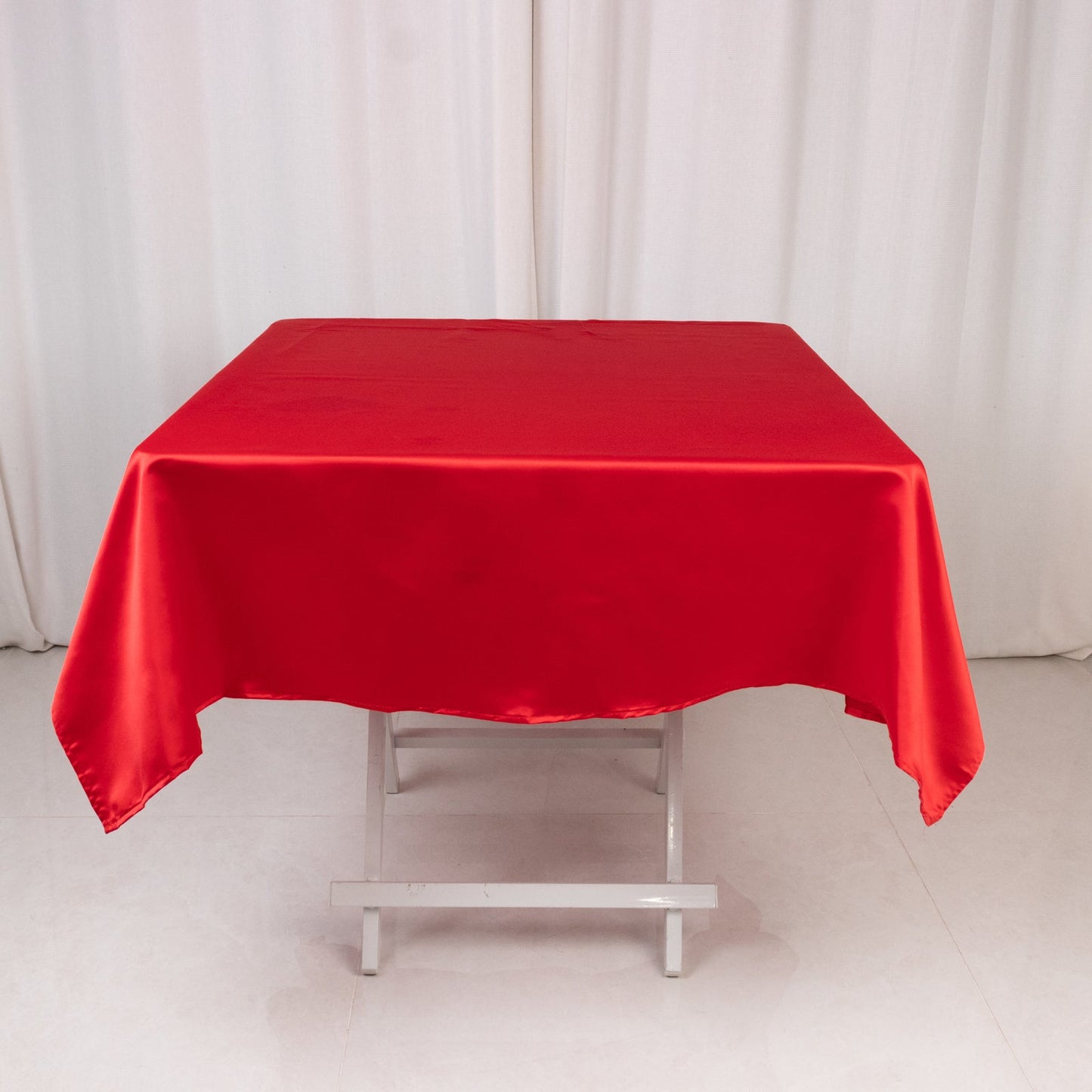 Lamour Satin 54"x54" Square Tablecloth Red - Durable & Silk-Like Table Cover