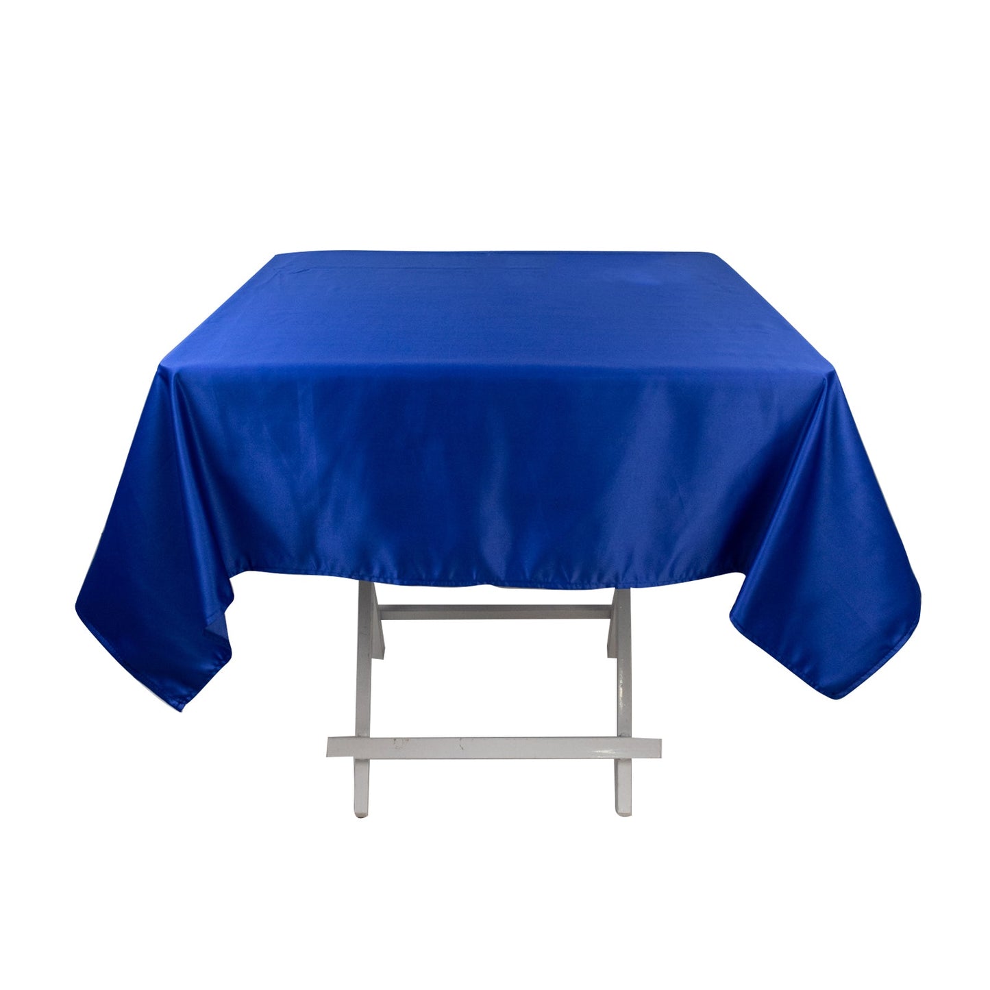 Lamour Satin 54"x54" Square Tablecloth Royal Blue - Durable & Silk-Like Table Cover