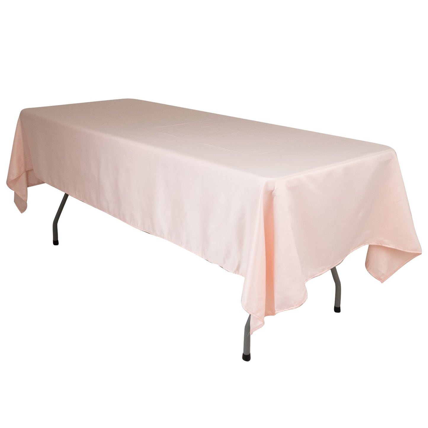 Lamour Satin 60"x102" Rectangle Tablecloth Blush - Durable & Silky Soft Feel Table Cover