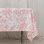 Polyester 60"x102" Rectangle Tablecloth White - Pink French Toile Pattern for Modern Occasions