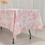 Polyester 60"x102" Rectangle Tablecloth White - Pink French Toile Pattern for Modern Occasions