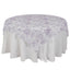 Polyester 70"x70" Table Overlay White - Lavender Lilac French Toile Pattern for Stylish Events