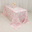 Polyester 90"x132" Rectangle Tablecloth White - Seamless Pink French Toile Pattern for Formal Celebrations