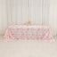 Polyester 90"x156" Rectangle Tablecloth White - Seamless Pink French Toile Pattern for Grand Occasions