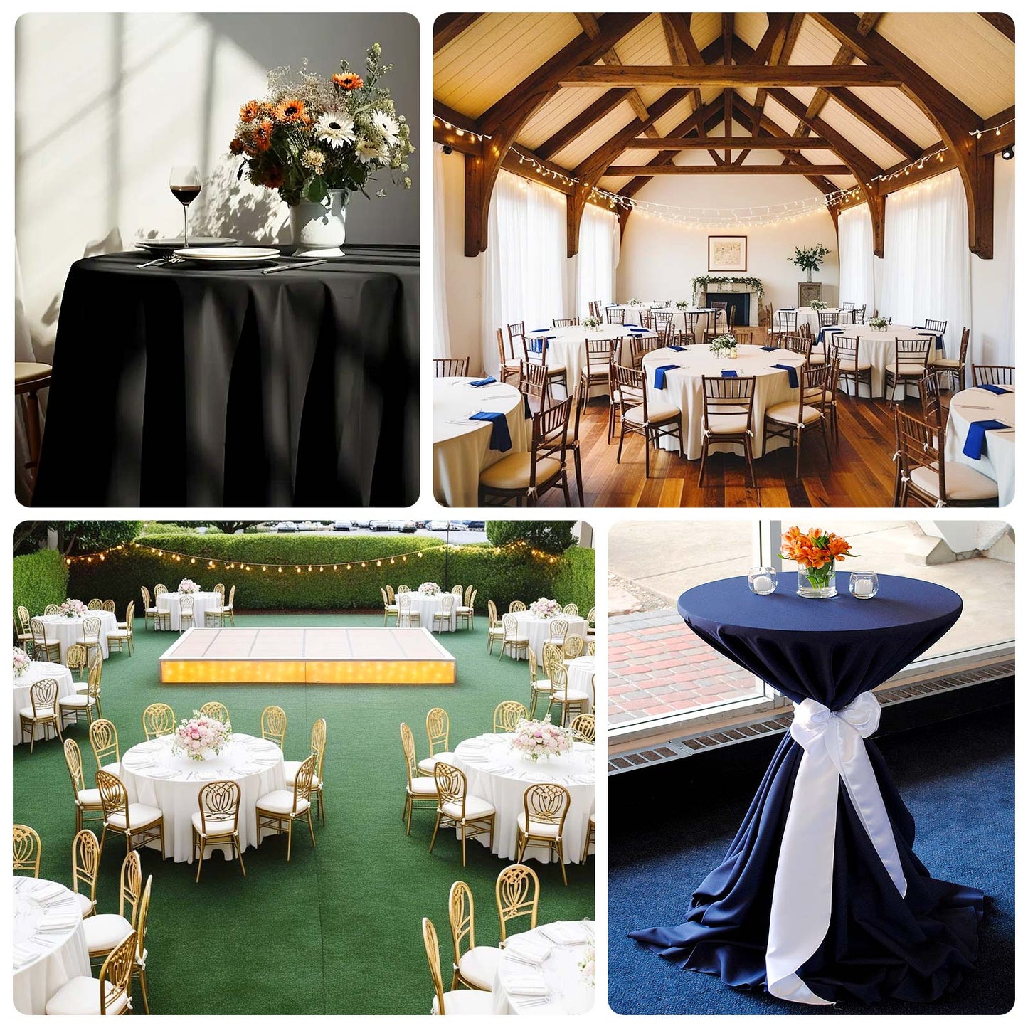 Fire Retardant Premium Polyester 132" Round Tablecloth Ivory - High-Performance Seamless Table Cover