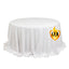 Fire Retardant Premium Polyester 132" Round Tablecloth White - Stylish High-Performance Table Cover for Large Gatherings