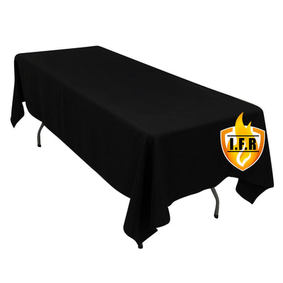 Fire Retardant Premium Polyester 60"x102" Rectangular Tablecloth Black - High-Performance Table Cover