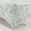 6ft Spandex Fitted Rectangle Tablecloth â€“ White & Dusty Sage Green French Toile Wrinkle-Free Stretch Table Cover