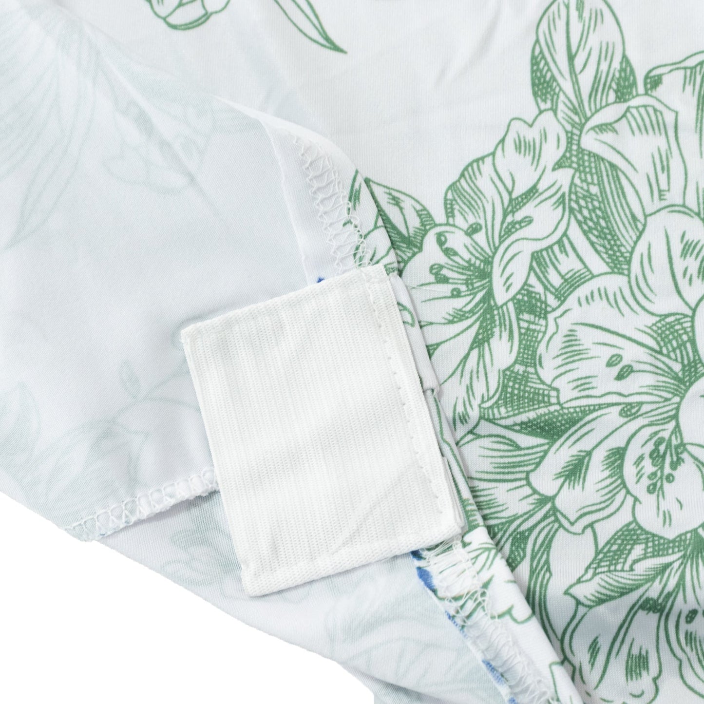 6ft Spandex Fitted Rectangle Tablecloth â€“ White & Dusty Sage Green French Toile Wrinkle-Free Stretch Table Cover