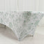 8ft Spandex Fitted Rectangle Tablecloth â€“ White & Dusty Sage Green French Toile Wrinkle-Free Stretch Table Cover