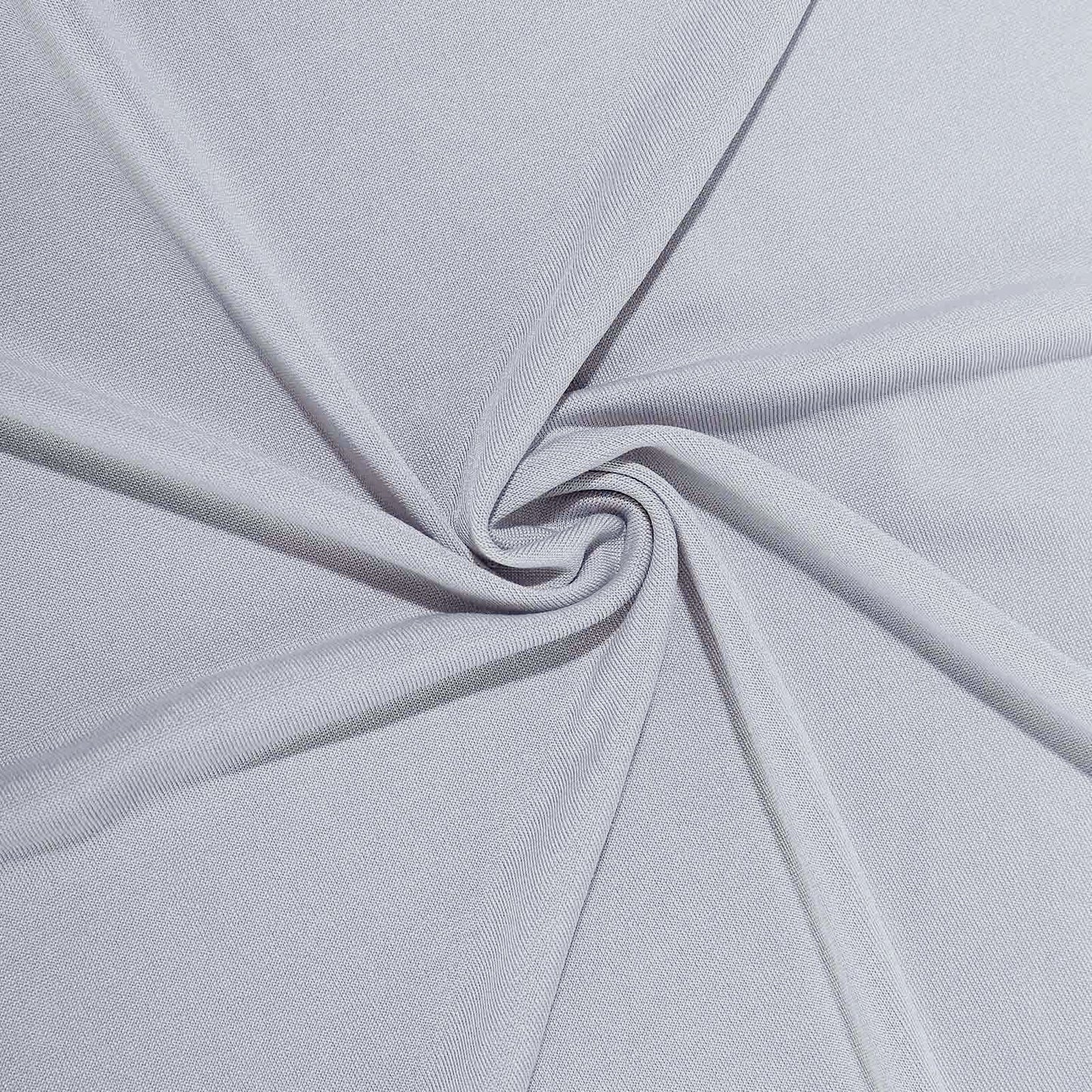 Stretch Spandex 96"x30" Rectangle Table Cover Silver - Durable Form-Fitting Tablecloth