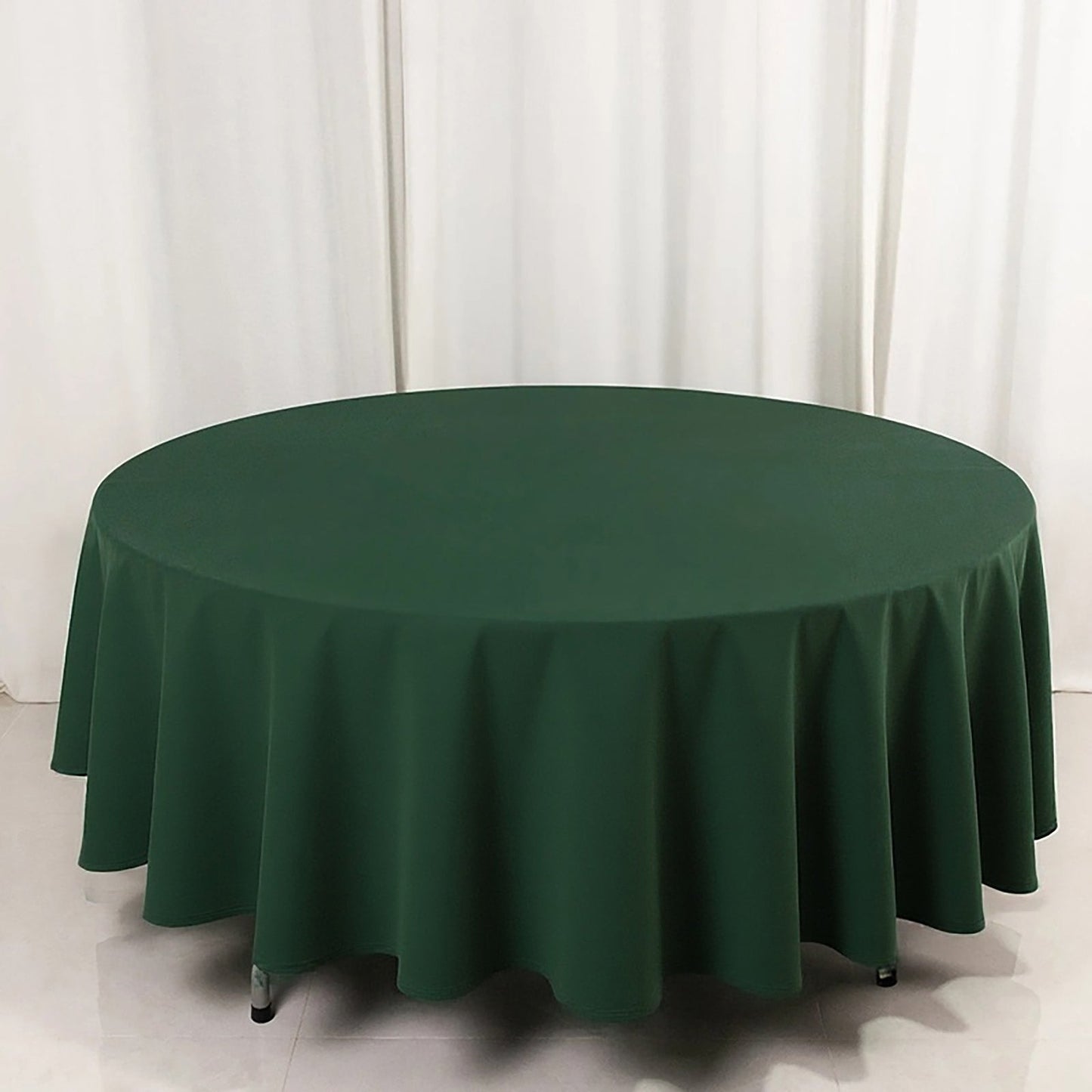 Scuba Round 108" Tablecloth Hunter Emerald Green - Wrinkle Free & Stain Resistant Table Cover