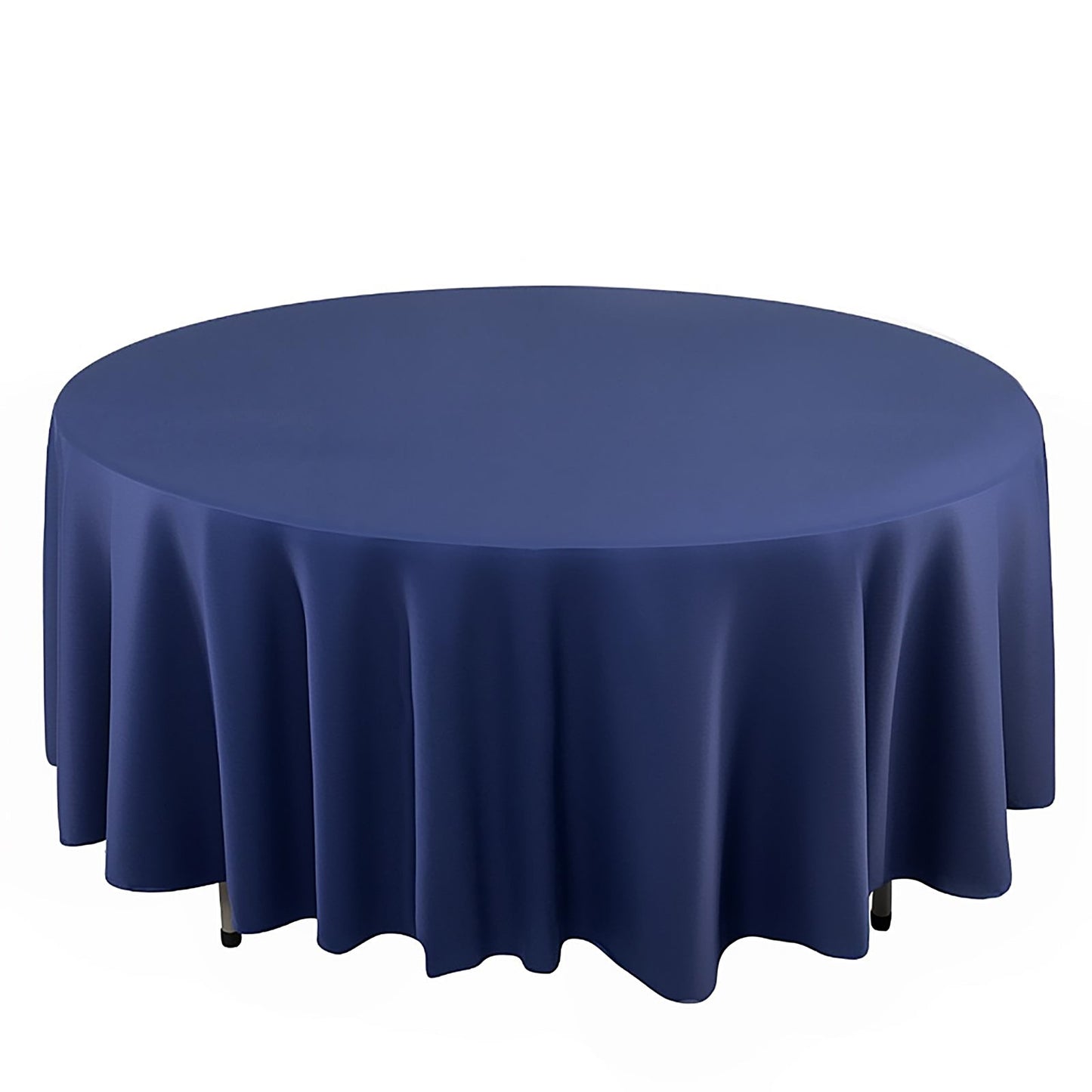 Scuba Round 108" Tablecloth Navy Blue - Wrinkle Free & Stain Resistant Table Cover