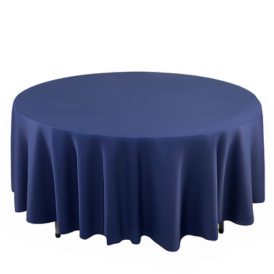 Scuba Round 108" Tablecloth Navy Blue - Wrinkle Free & Stain Resistant Table Cover