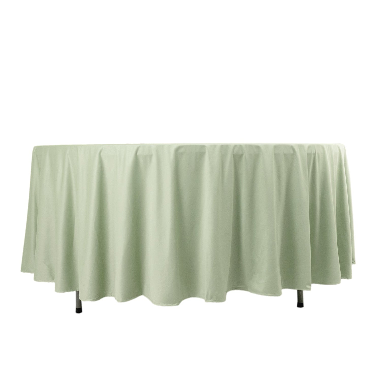 Scuba Round 108" Tablecloth Sage Green - Wrinkle Free & Stain Resistant Table Cover