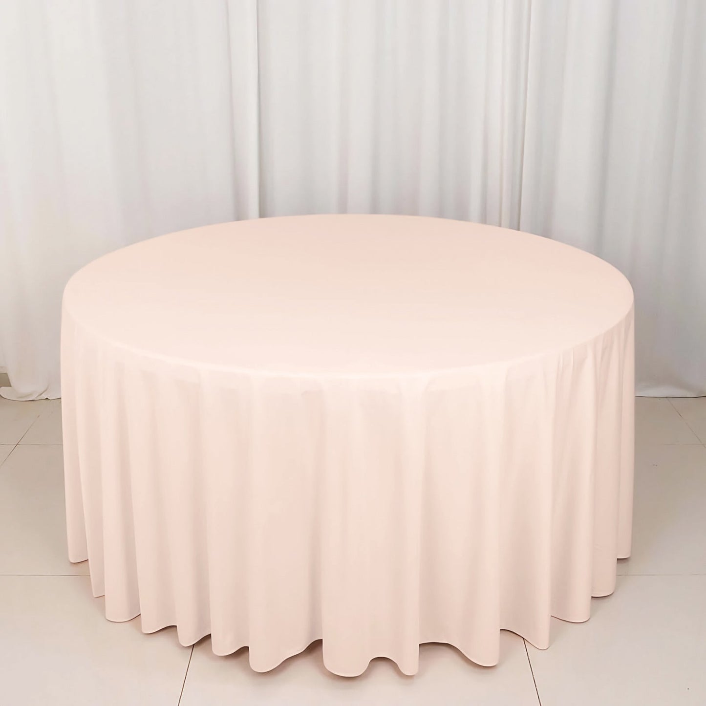 Scuba Round 120" Tablecloth Blush - Wrinkle Free & Stain Resistant Seamless Table Cover