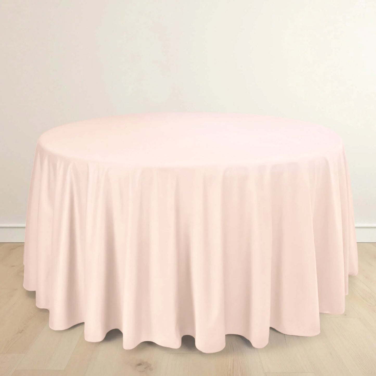 Scuba Round 120" Tablecloth Blush - Wrinkle Free & Stain Resistant Seamless Table Cover