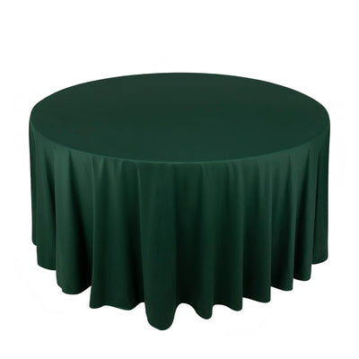 Scuba Round 120" Tablecloth Hunter Emerald Green - Wrinkle Free & Stain Resistant Seamless Table Cover
