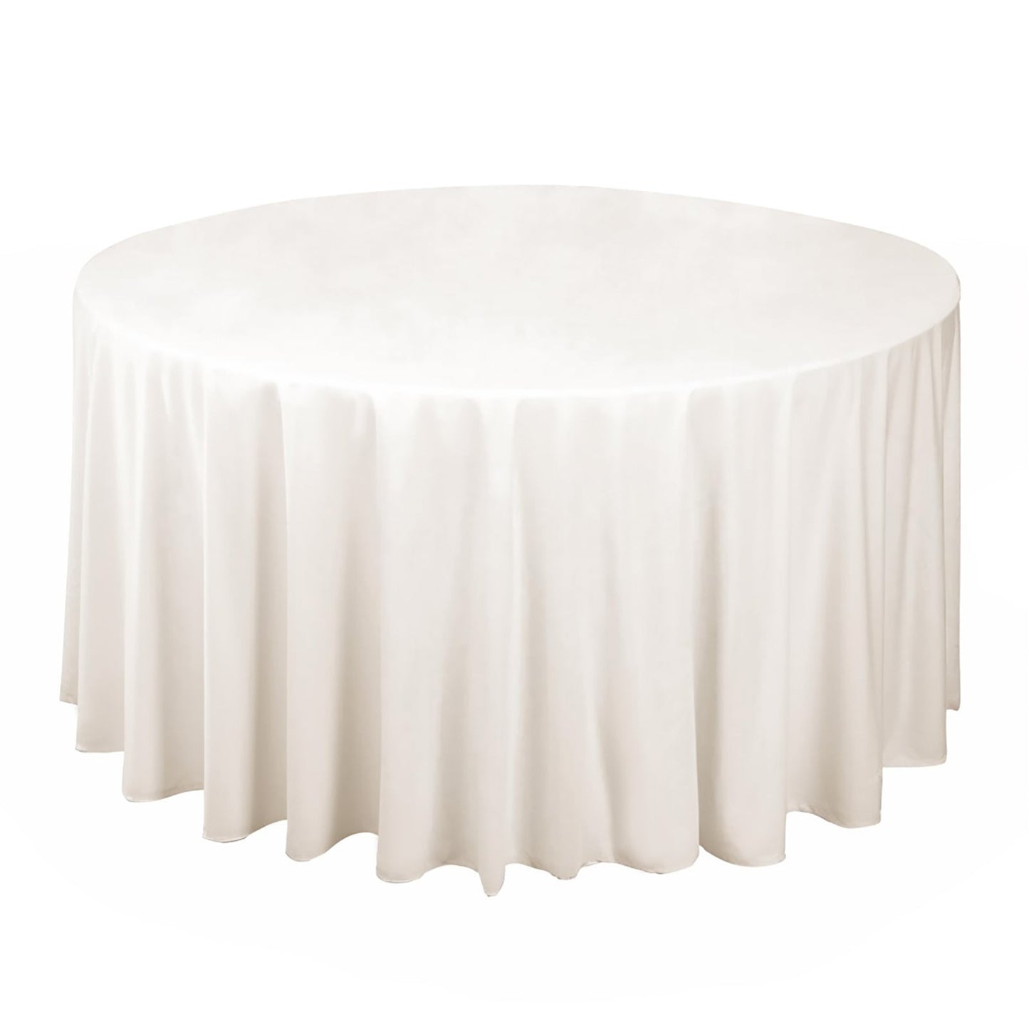 Scuba Round 120" Tablecloth Ivory - Wrinkle Free & Stain Resistant Seamless Table Cover