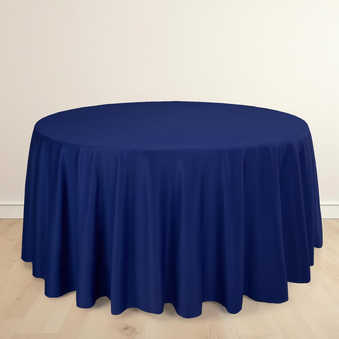 Scuba Round 120" Tablecloth Navy Blue - Wrinkle Free & Stain Resistant Seamless Table Cover