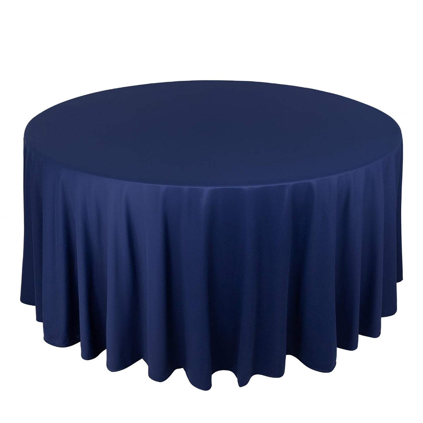 Scuba Round 120" Tablecloth Navy Blue - Wrinkle Free & Stain Resistant Seamless Table Cover