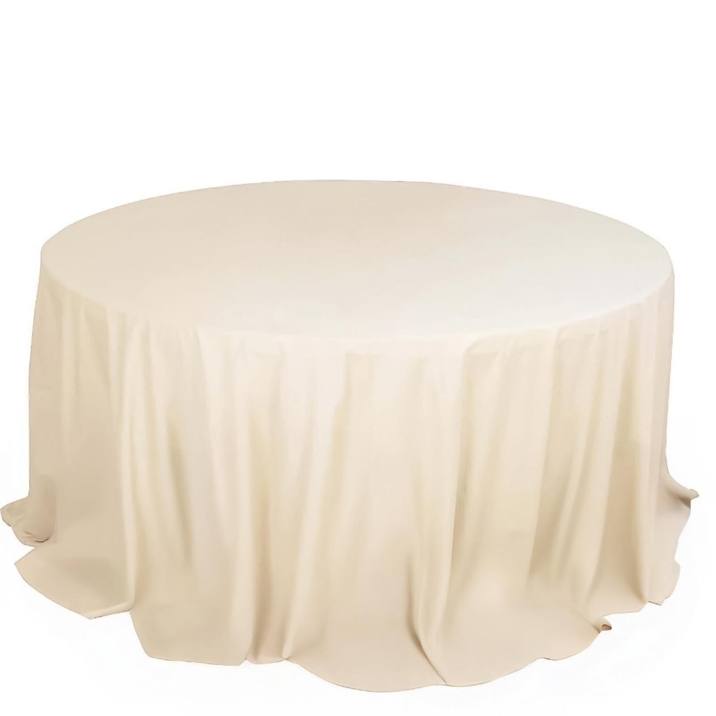 Scuba Round 132" Tablecloth Beige - Wrinkle Free & Stain Resistant Seamless Table Cover