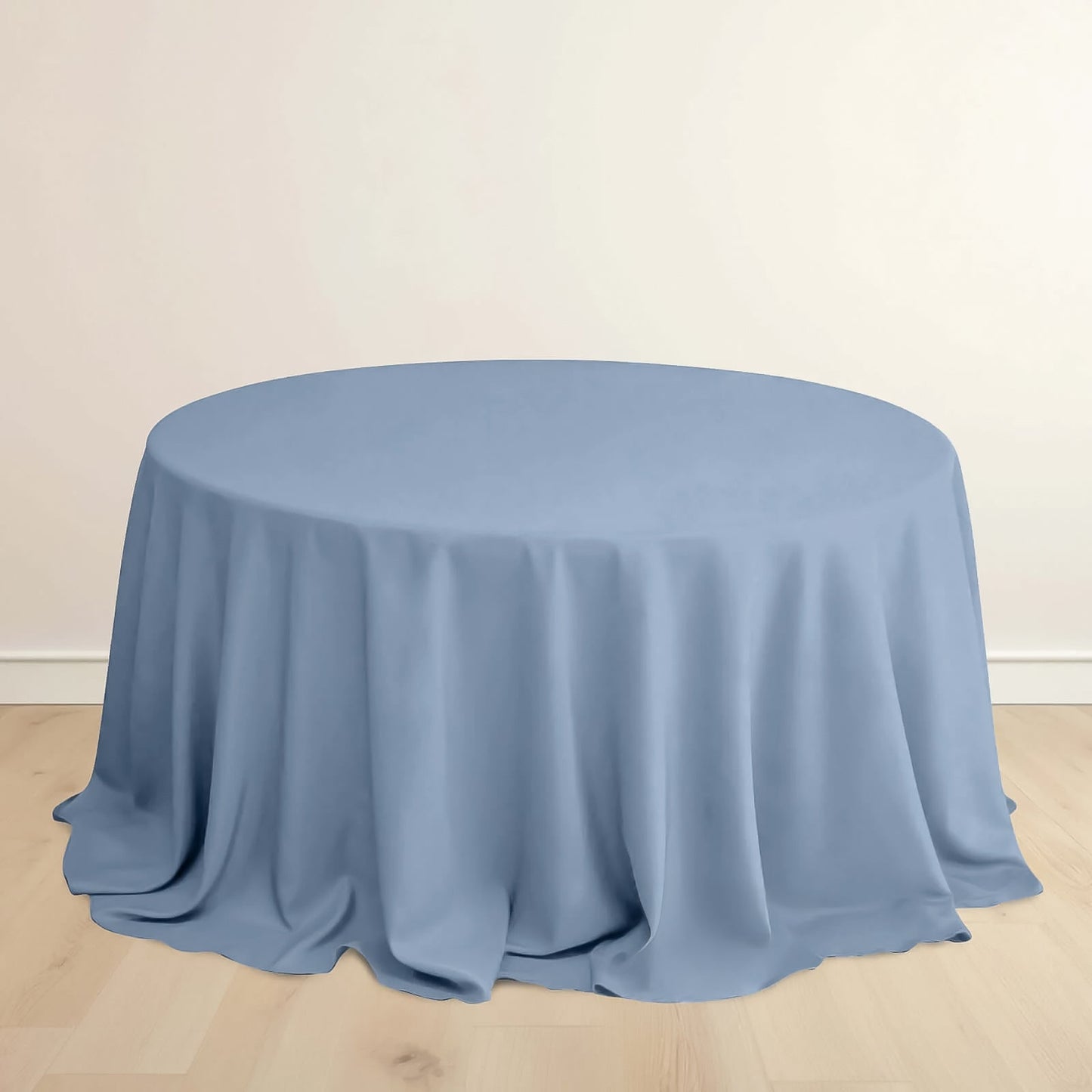 Scuba Round 132" Tablecloth Dusty Blue - Wrinkle Free & Stain Resistant Seamless Table Cover