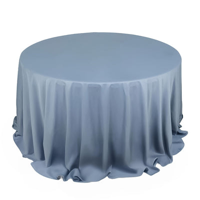 Scuba Round 132" Tablecloth Dusty Blue - Wrinkle Free & Stain Resistant Seamless Table Cover