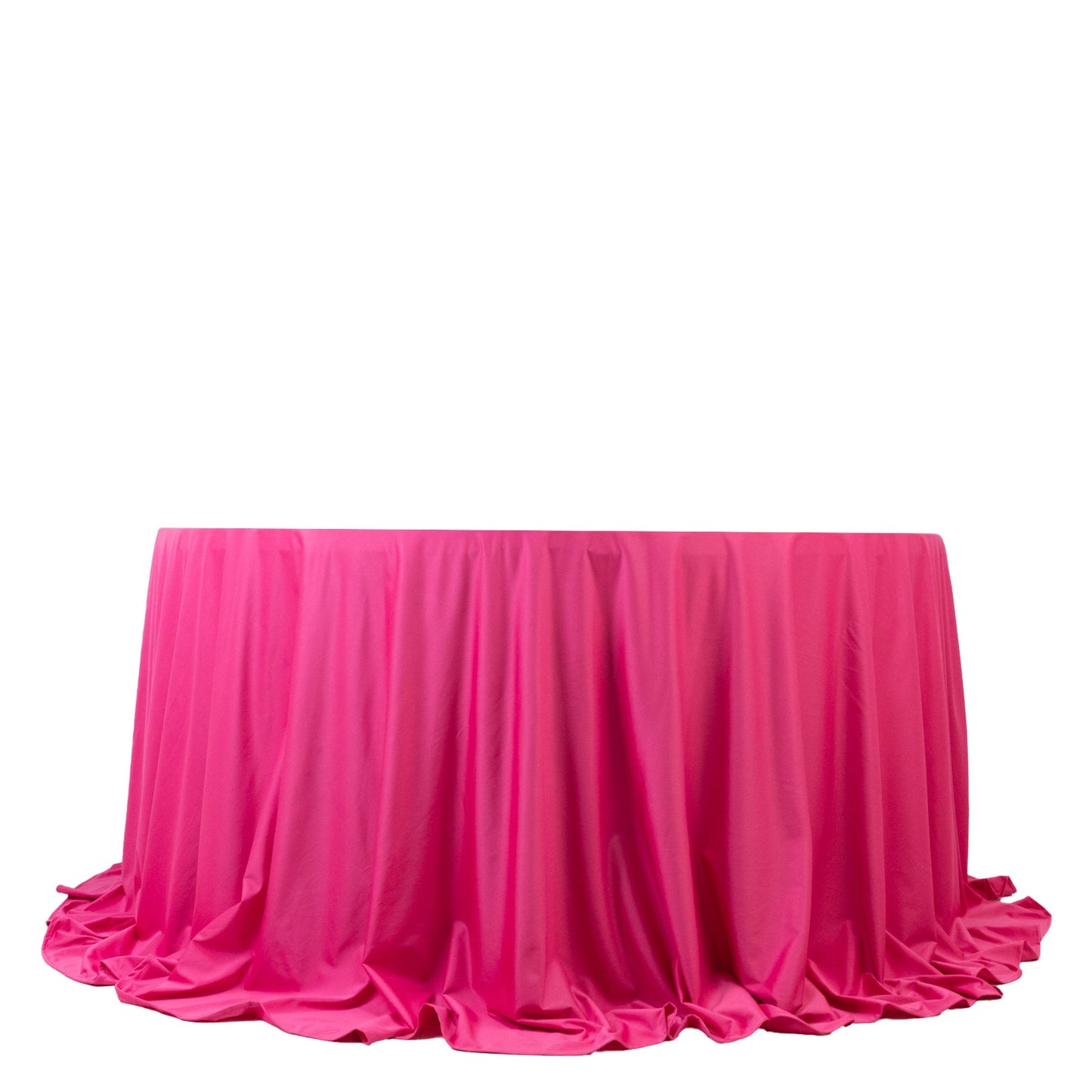 Scuba Round 132" Tablecloth Fuchsia - Wrinkle Free & Stain Resistant Seamless Table Cover