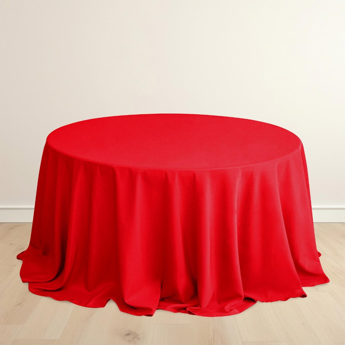 Scuba Round 132" Tablecloth Red - Wrinkle Free & Stain Resistant Seamless Table Cover