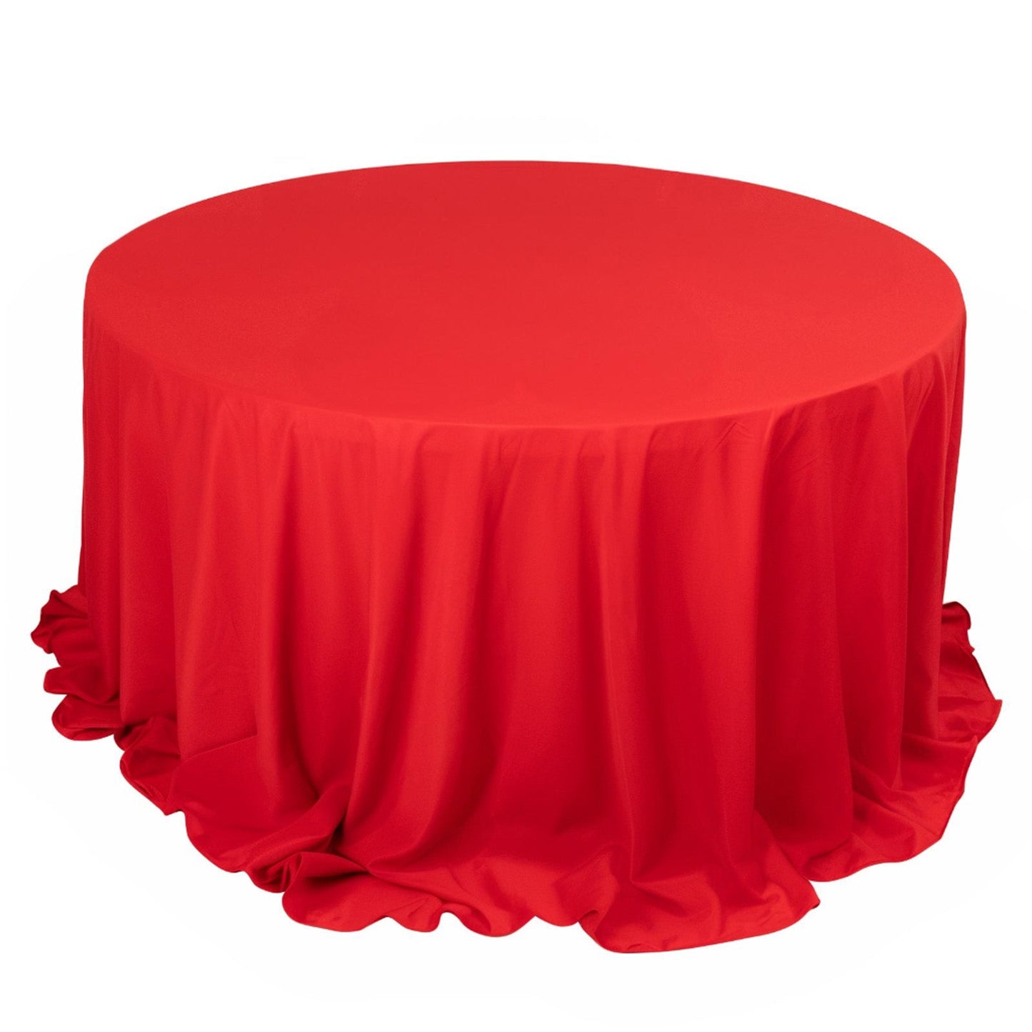 Scuba Round 132" Tablecloth Red - Wrinkle Free & Stain Resistant Seamless Table Cover